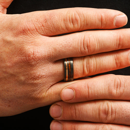 Whiskey Wood Tungsten Ring | WALKER 8mm