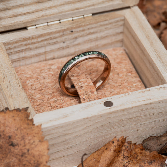 Moss Agate Tungsten Ring | DORI 4mm