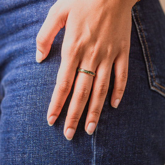 Moss Agate Tungsten Ring | DORI 4mm