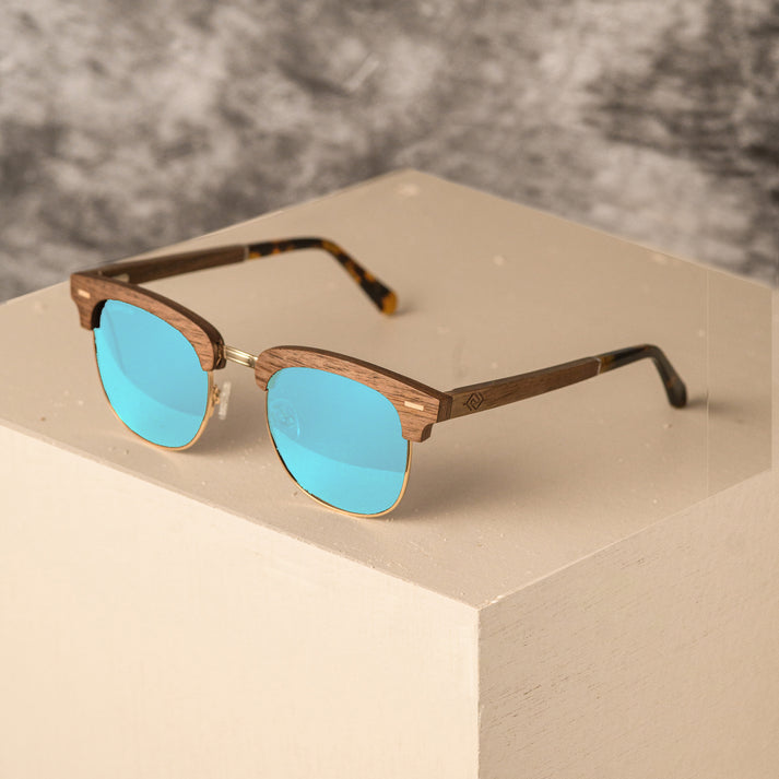 Wooden Sunglasses Clubmaster Shape | Biarritz Frame – Botanica