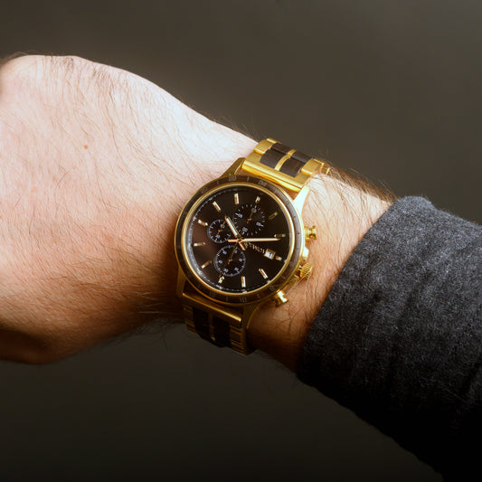 Sandalwood Watch with Black Dial | DESCARTES