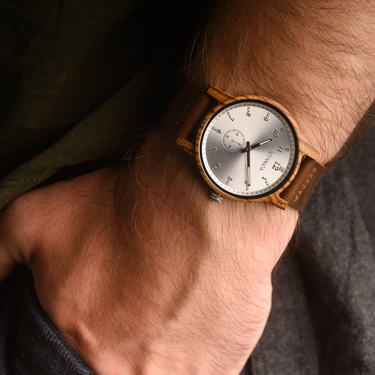 Zebrawood Watch & Silver Dial | ALEXANDER
