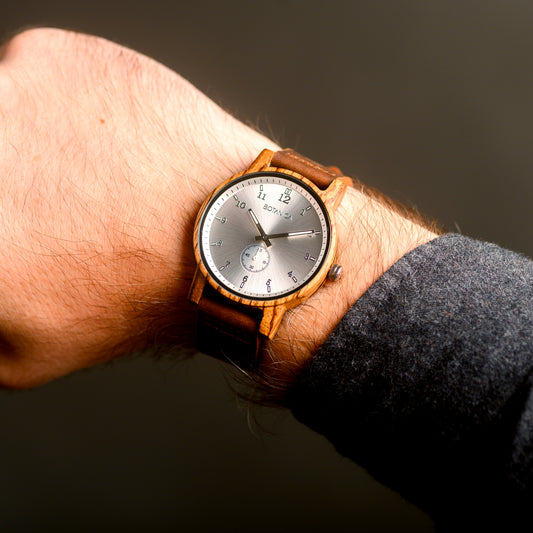 Zebrawood Watch & Silver Dial | ALEXANDER